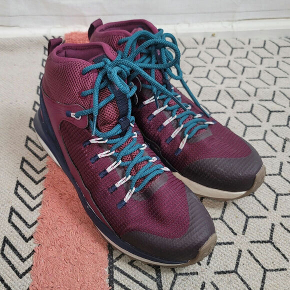 Columbia Trailstorm Mid Waterproof Maroon/Teal Hiking Boots, sz 10.5 - Picture 9 of 15